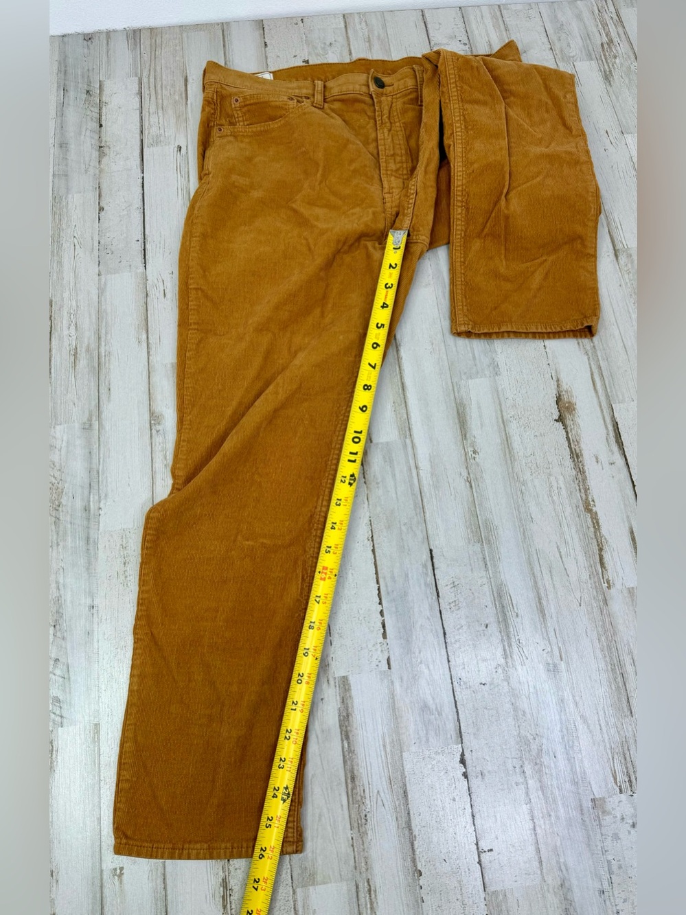 Gap Cigarette High Rise Brown Corduroy Pants 32/14R Tan Cotton Spandex - Picture 8 of 11